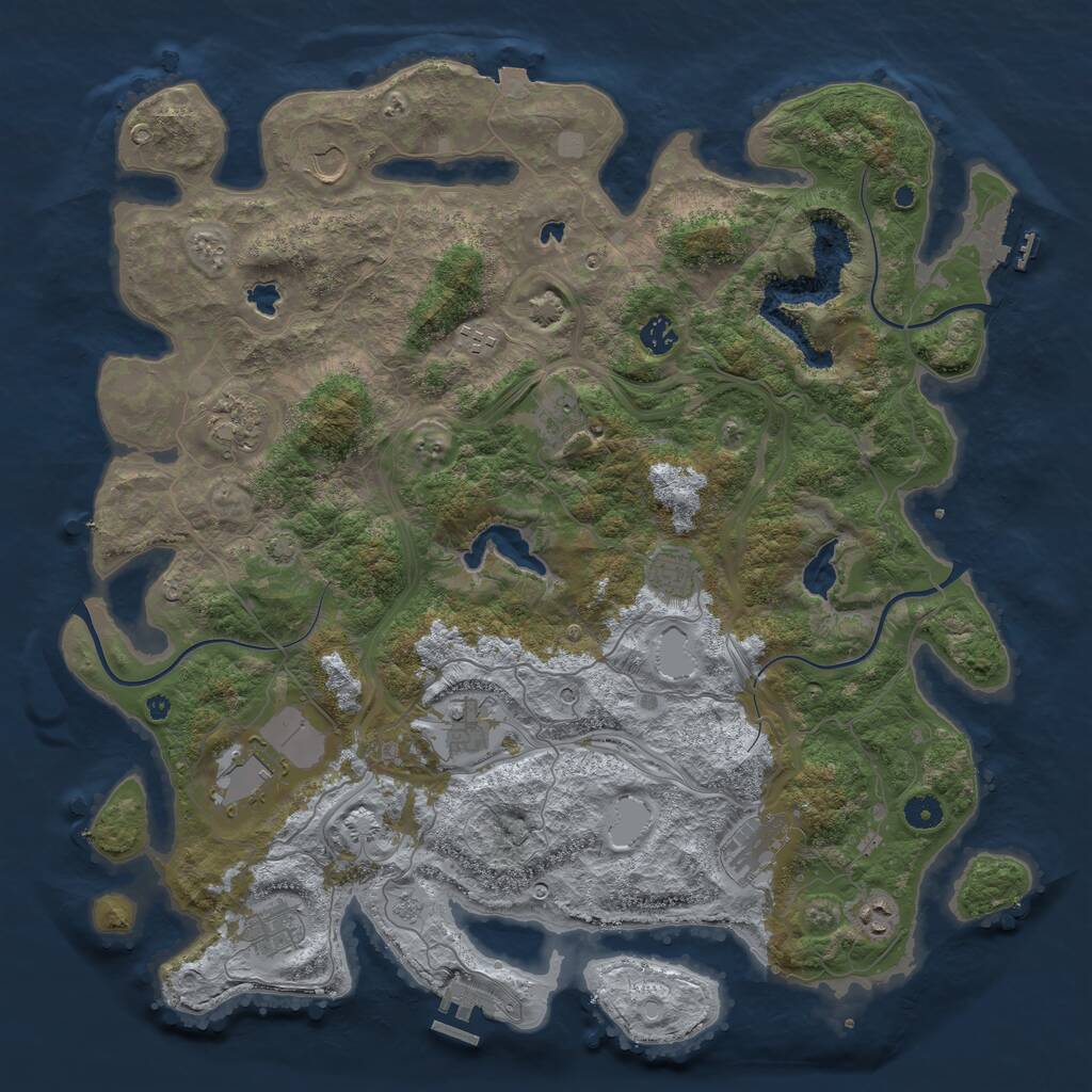 Rust Map: Procedural Map, Size: 4500, Seed: 1822082562, 17 Monuments