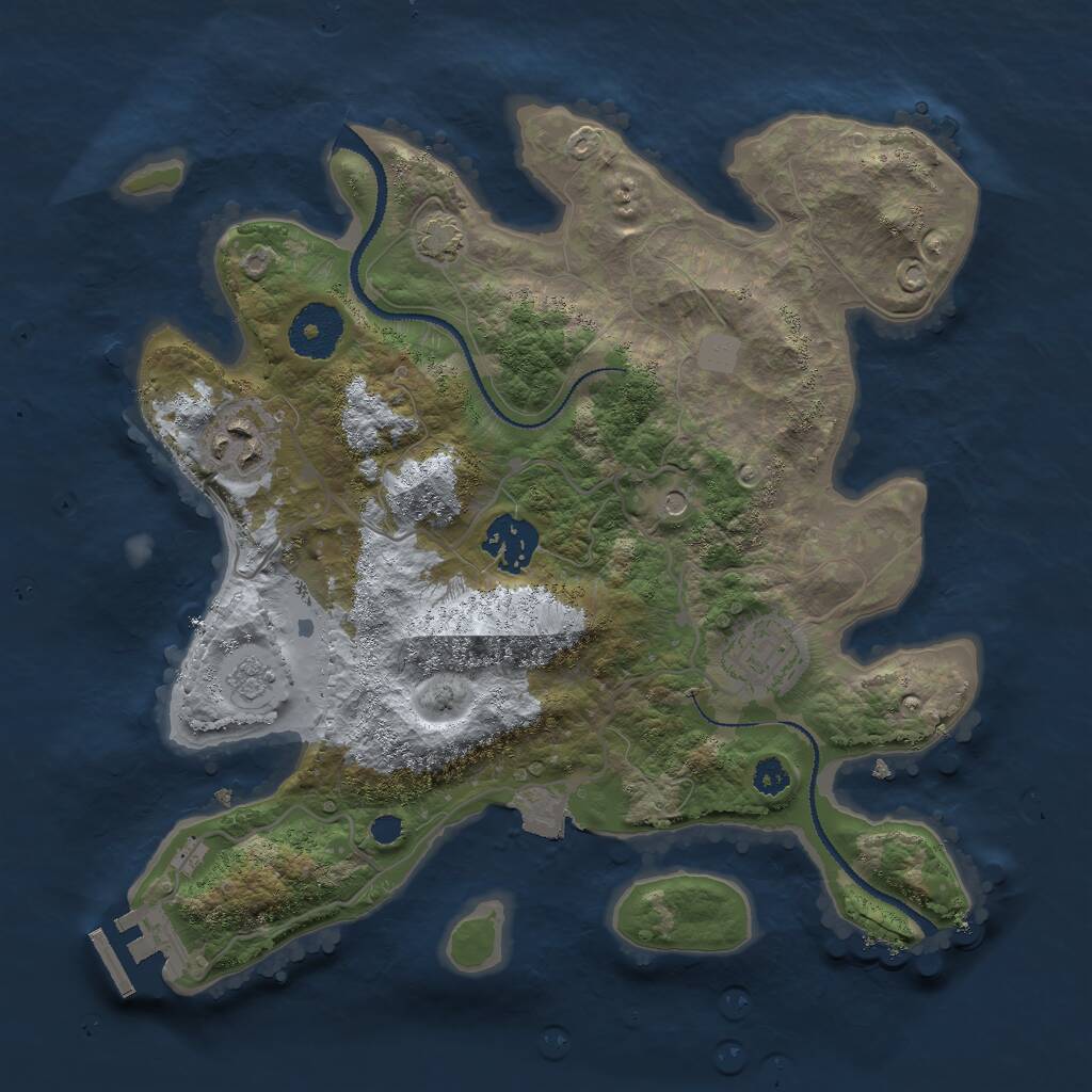 Rust Map: Procedural Map, Size: 3000, Seed: 82714409, 8 Monuments