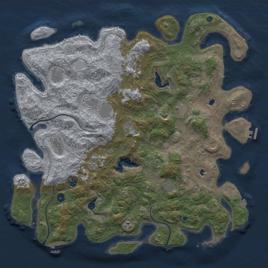 Rust Map: Procedural Map, Size: 4800, Seed: 738288576, 17 Monuments