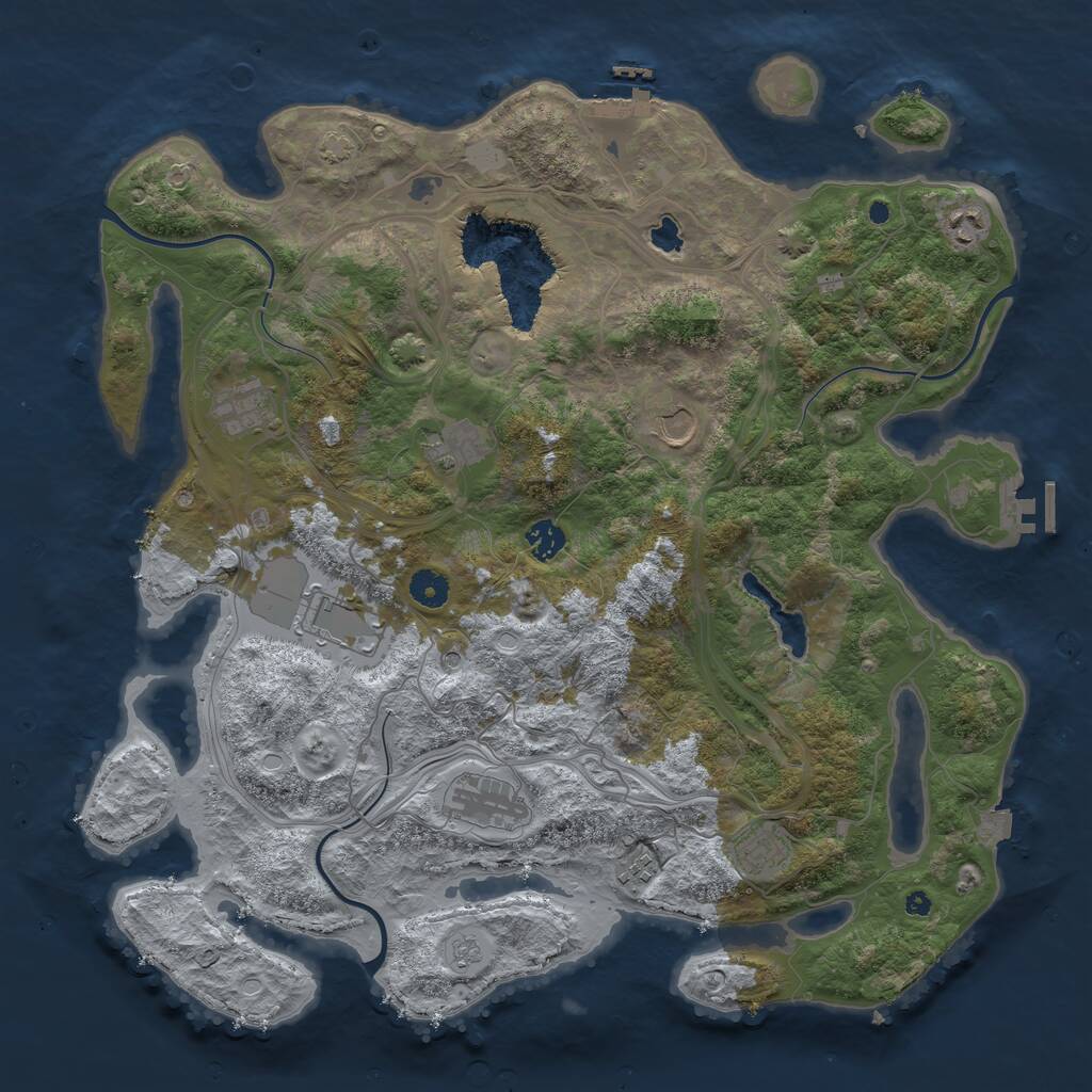 Rust Map: Procedural Map, Size: 4250, Seed: 667778, 15 Monuments