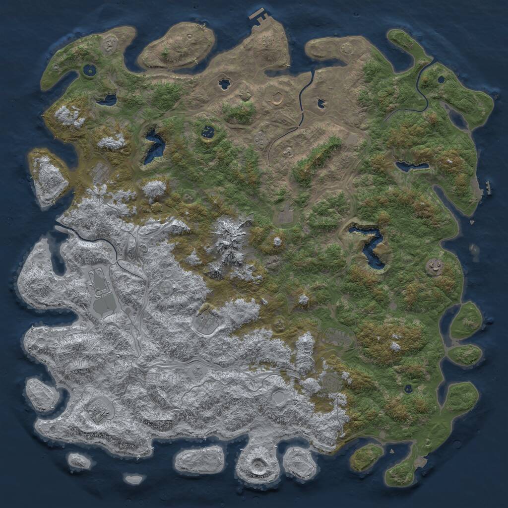 Rust Map: Procedural Map, Size: 6000, Seed: 10258, 17 Monuments