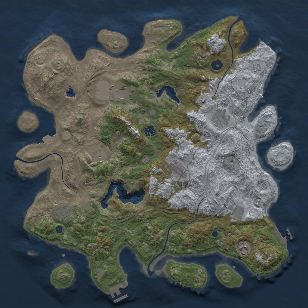 Rust Map: Procedural Map, Size: 4250, Seed: 114530456, 16 Monuments