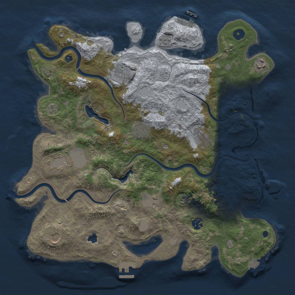Rust Map: Procedural Map, Size: 4000, Seed: 758679, 15 Monuments