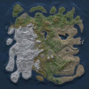 Thumbnail Rust Map: Procedural Map, Size: 4000, Seed: 2067804025, 12 Monuments