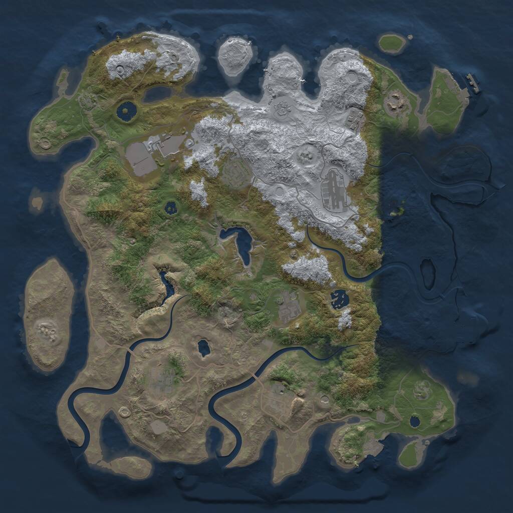 Rust Map: Procedural Map, Size: 4000, Seed: 366510757, 15 Monuments