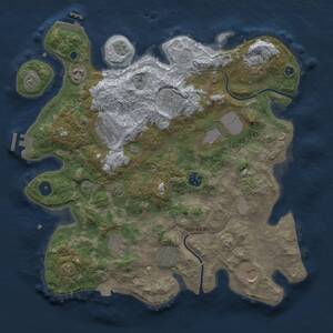 Thumbnail Rust Map: Procedural Map, Size: 3750, Seed: 140688580, 16 Monuments