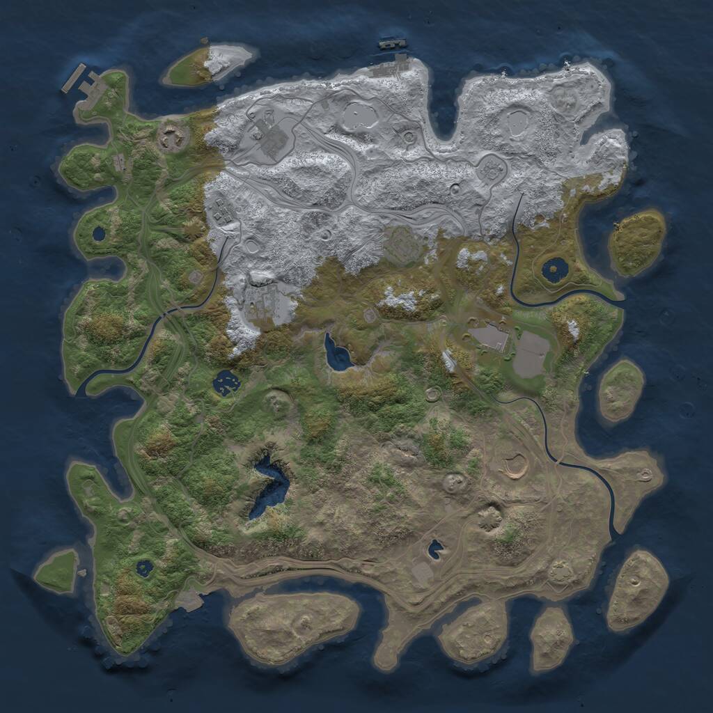 Rust Map: Procedural Map, Size: 4250, Seed: 487446475, 14 Monuments