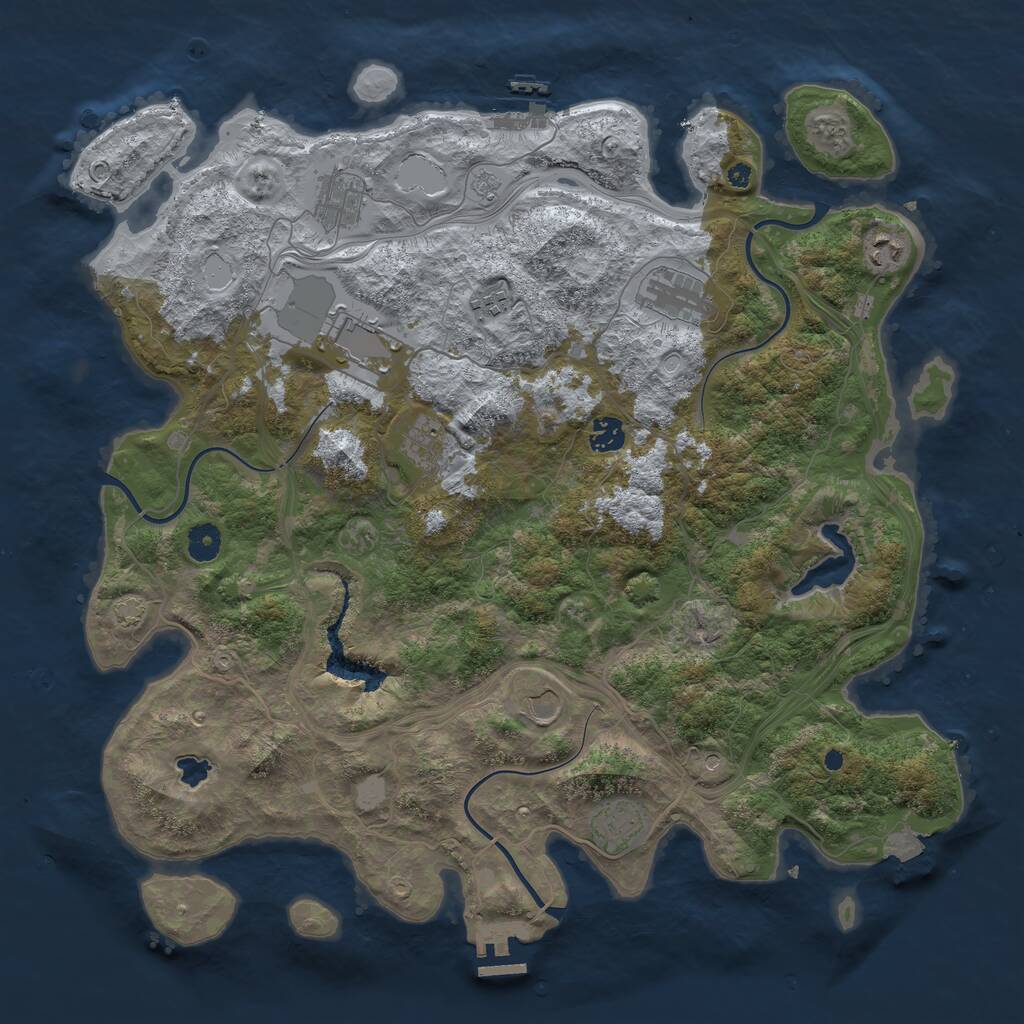 Rust Map: Procedural Map, Size: 4250, Seed: 916282441, 15 Monuments