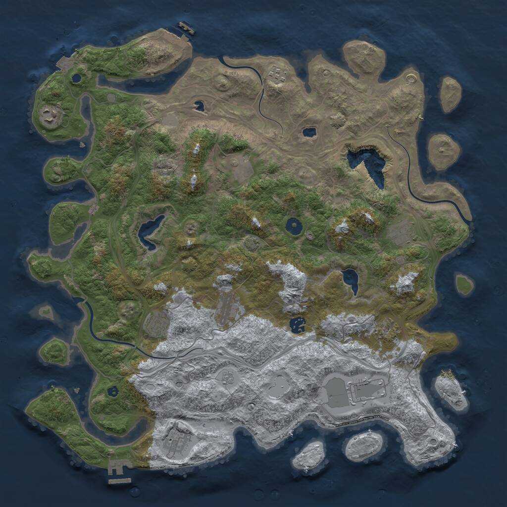 Rust Map: Procedural Map, Size: 4550, Seed: 8005981, 16 Monuments