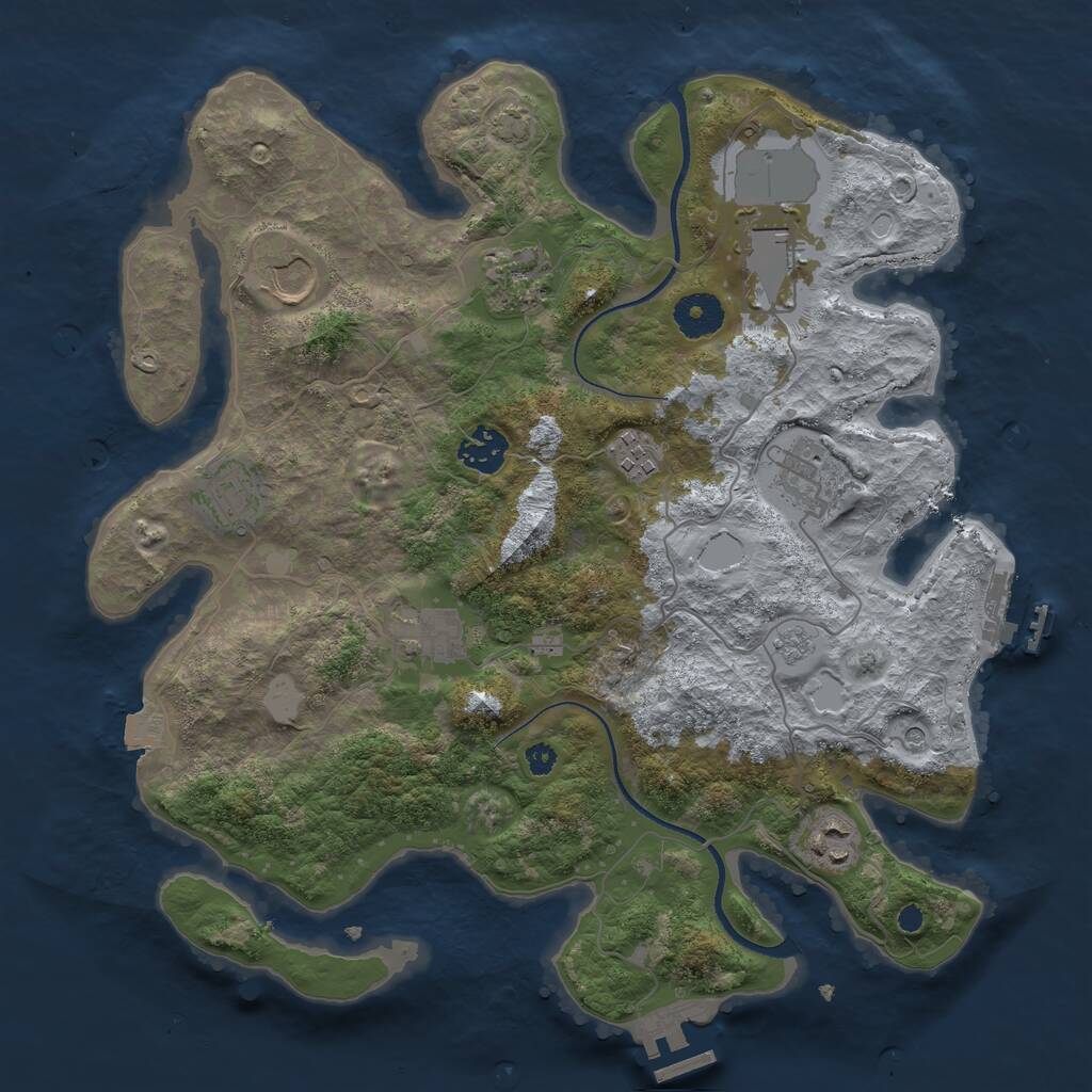 Rust Map: Procedural Map, Size: 3500, Seed: 9920124, 15 Monuments