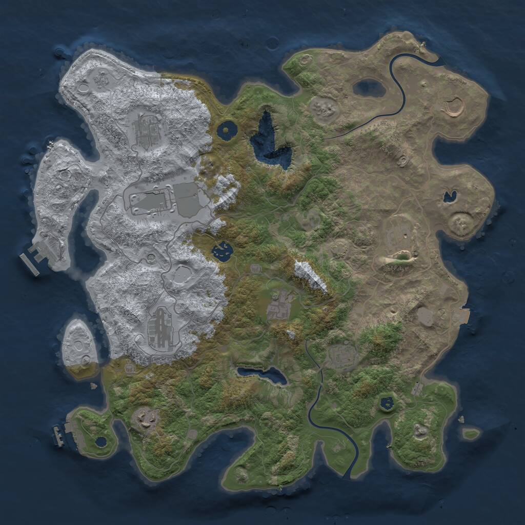 Rust Map: Procedural Map, Size: 4000, Seed: 719478951, 15 Monuments