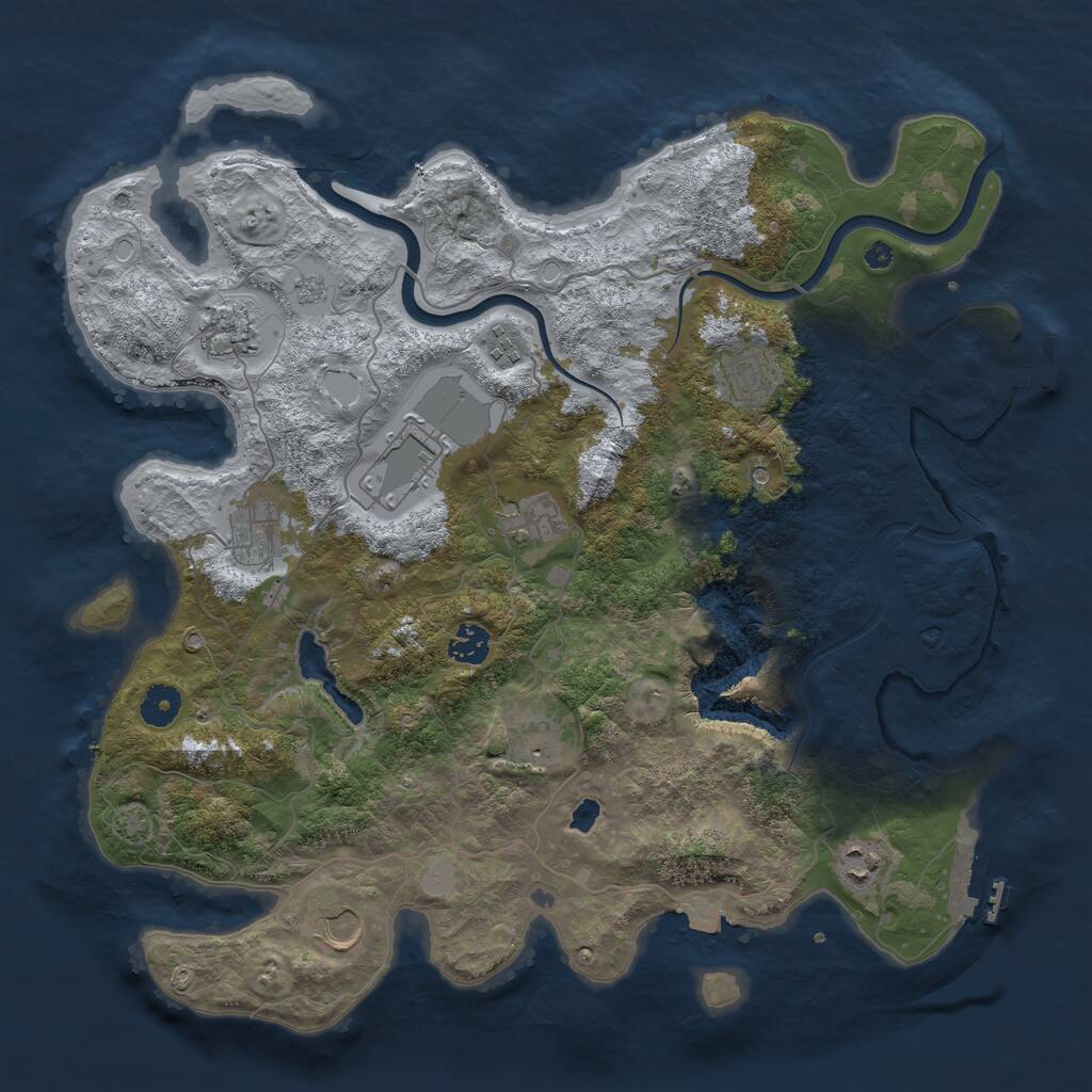 Rust Map: Procedural Map, Size: 4000, Seed: 564272471, 16 Monuments