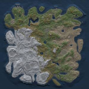 Thumbnail Rust Map: Procedural Map, Size: 4500, Seed: 197382723, 17 Monuments