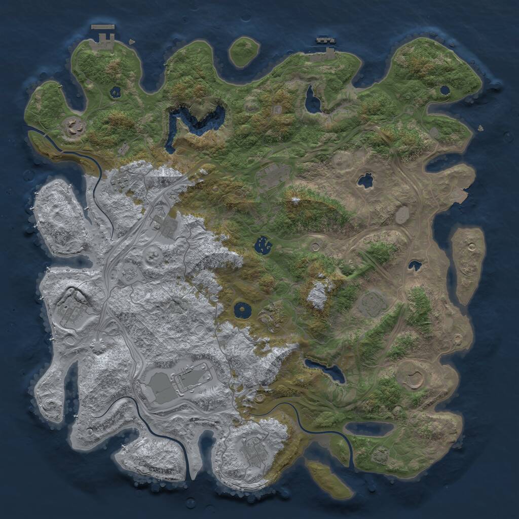 Rust Map: Procedural Map, Size: 4500, Seed: 197382723, 17 Monuments