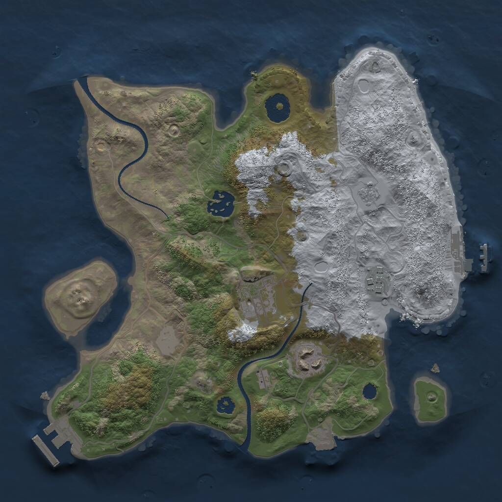 Rust Map: Procedural Map, Size: 2800, Seed: 6655, 8 Monuments