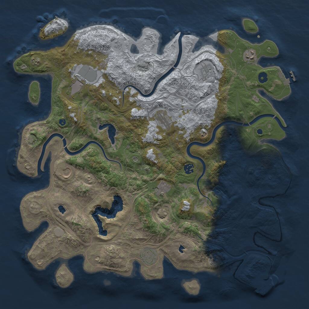 Rust Map: Procedural Map, Size: 4500, Seed: 672626517, 15 Monuments
