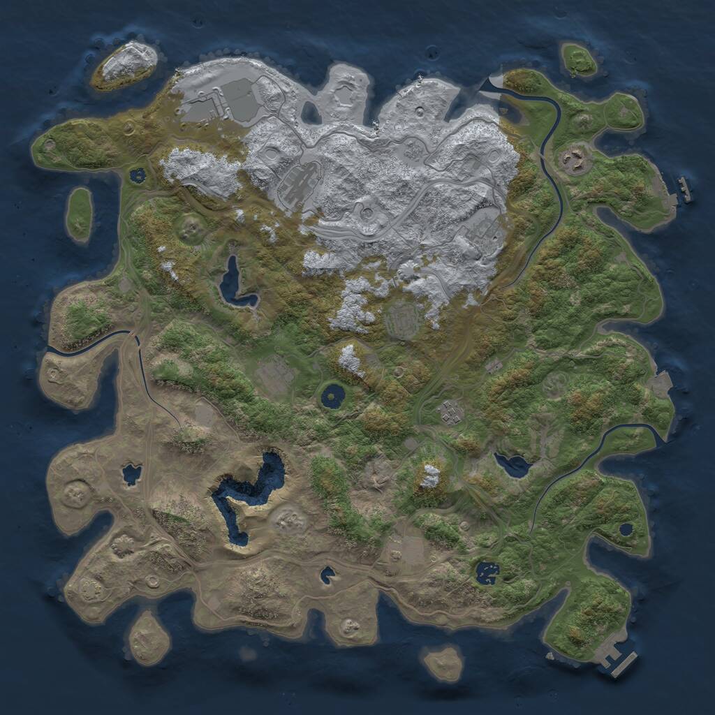 Rust Map: Procedural Map, Size: 4500, Seed: 672626517, 15 Monuments