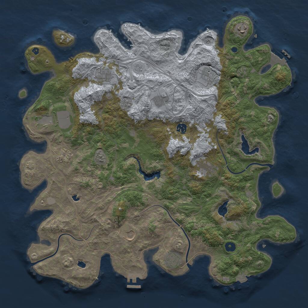 Rust Map: Procedural Map, Size: 4500, Seed: 1807123003, 17 Monuments