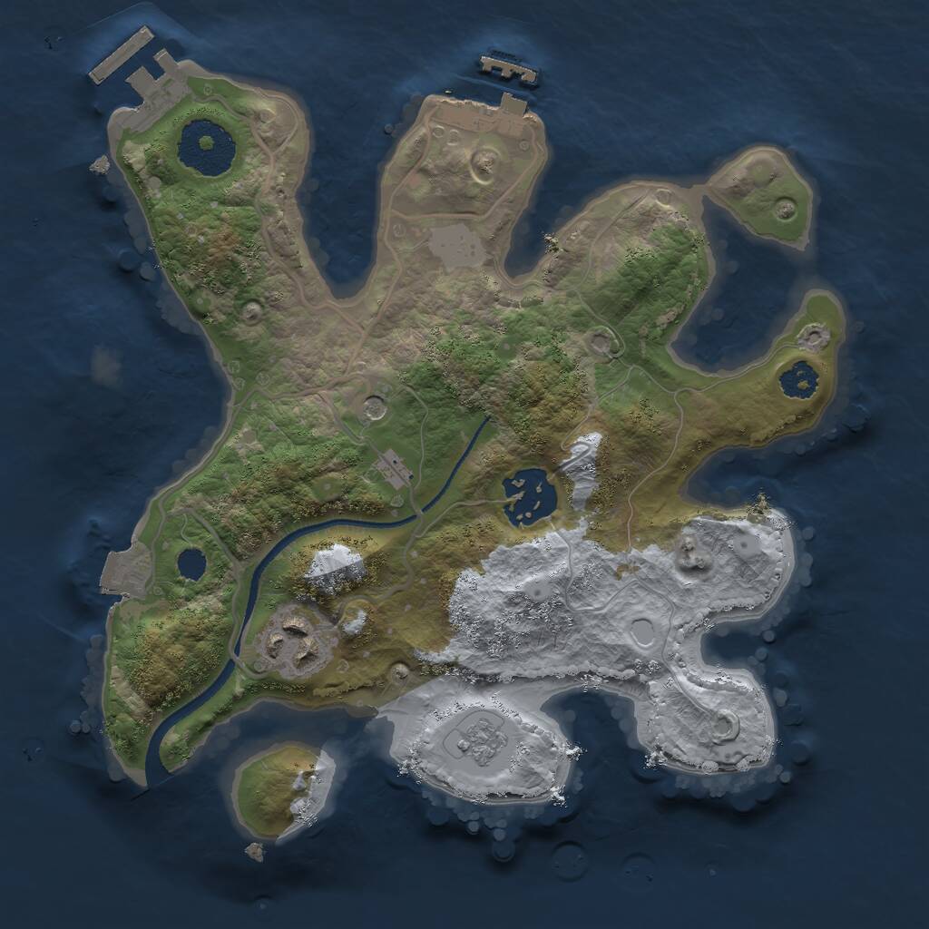 Rust Map: Procedural Map, Size: 2500, Seed: 481981, 7 Monuments