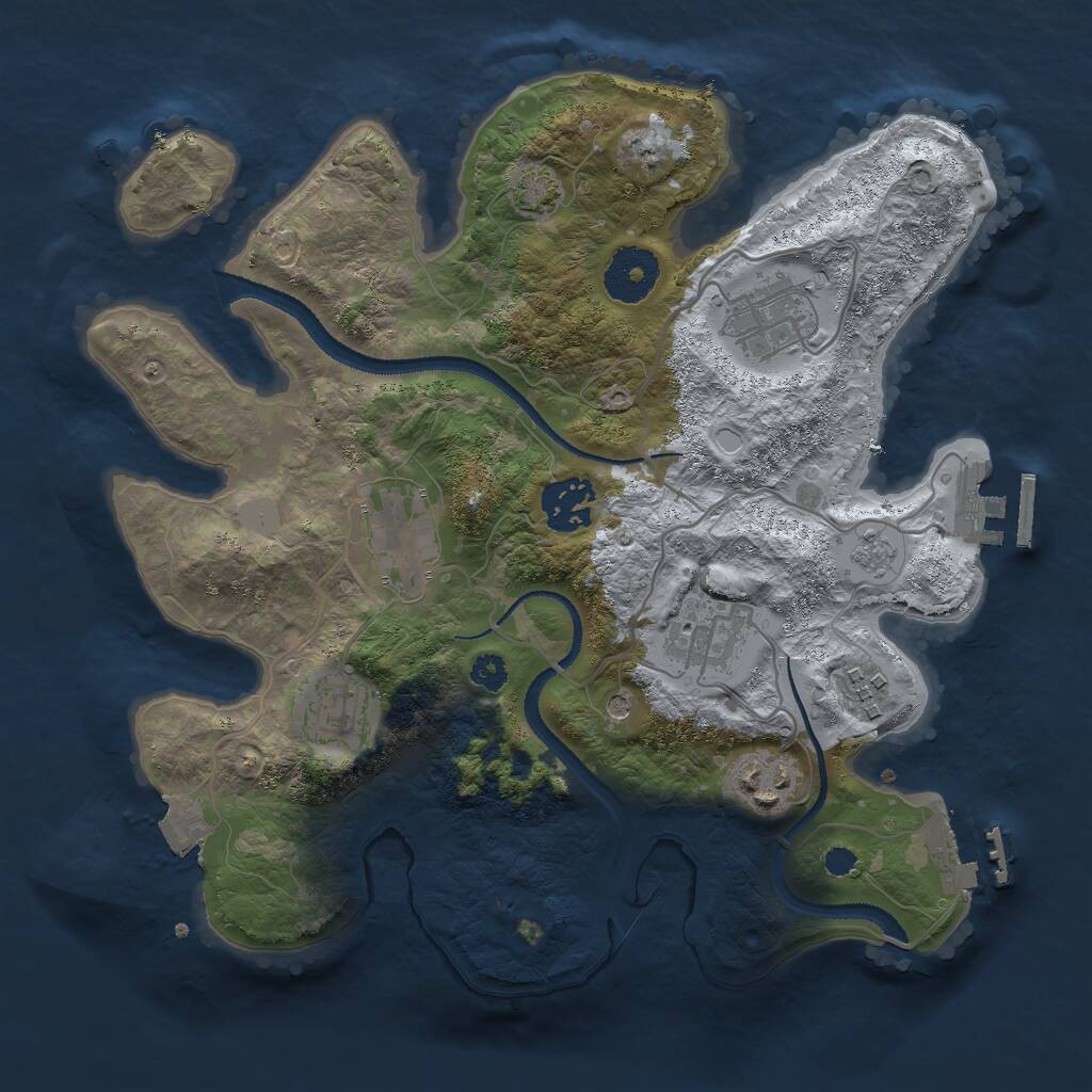 Rust Map: Procedural Map, Size: 3000, Seed: 1783077816, 13 Monuments