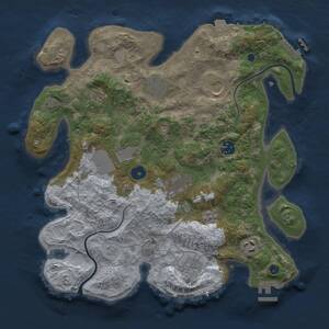 Thumbnail Rust Map: Procedural Map, Size: 3500, Seed: 2075452007, 15 Monuments