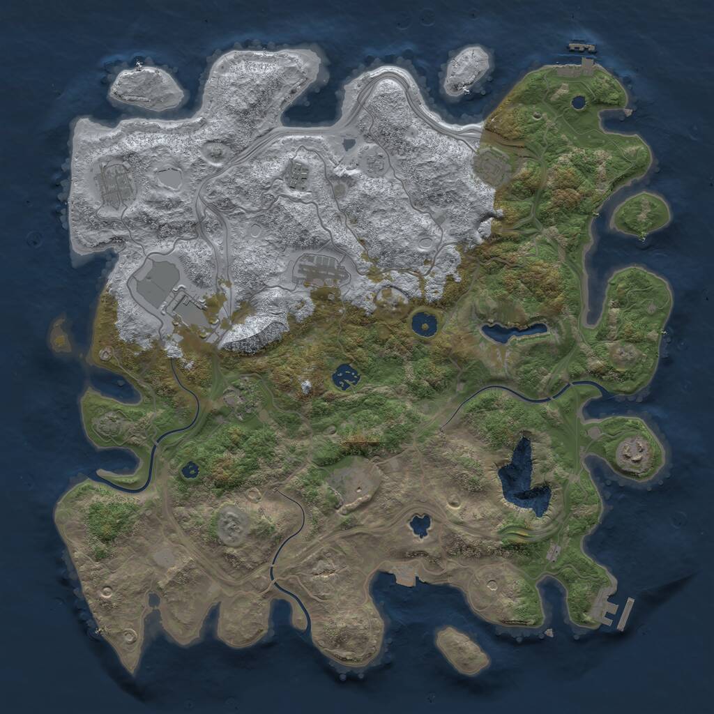 Rust Map: Procedural Map, Size: 4250, Seed: 7476, 15 Monuments