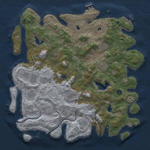Thumbnail Rust Map: Procedural Map, Size: 4500, Seed: 1129888865, 16 Monuments