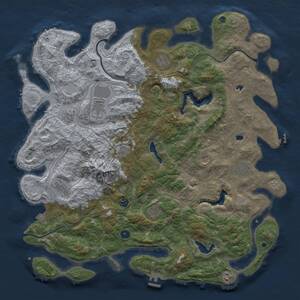 Thumbnail Rust Map: Procedural Map, Size: 5000, Seed: 1323589629, 17 Monuments