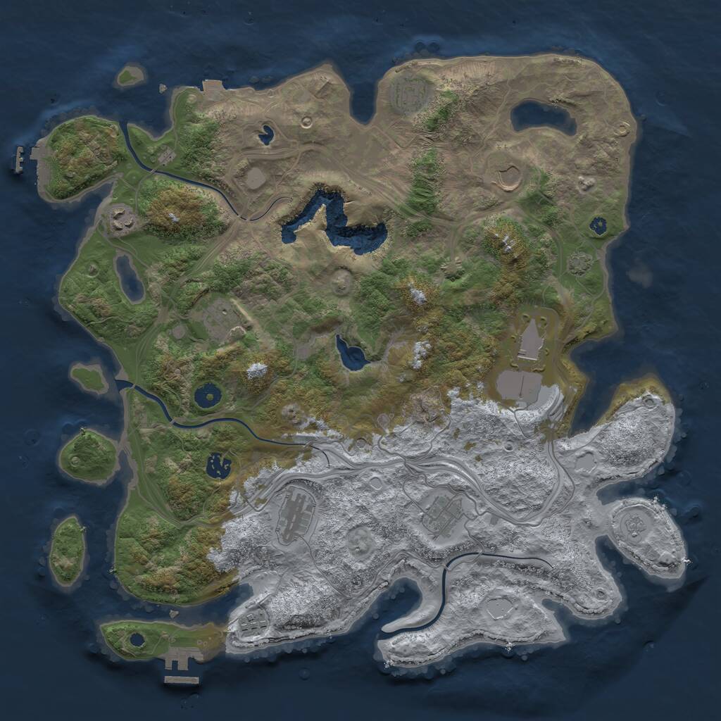 Rust Map: Procedural Map, Size: 4250, Seed: 1080049680, 15 Monuments