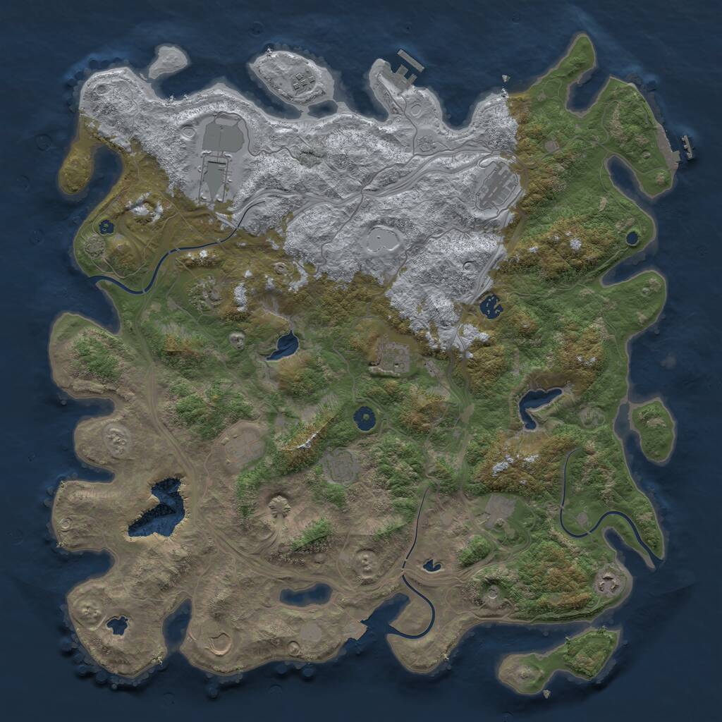 Rust Map: Procedural Map, Size: 4800, Seed: 2034692723, 17 Monuments