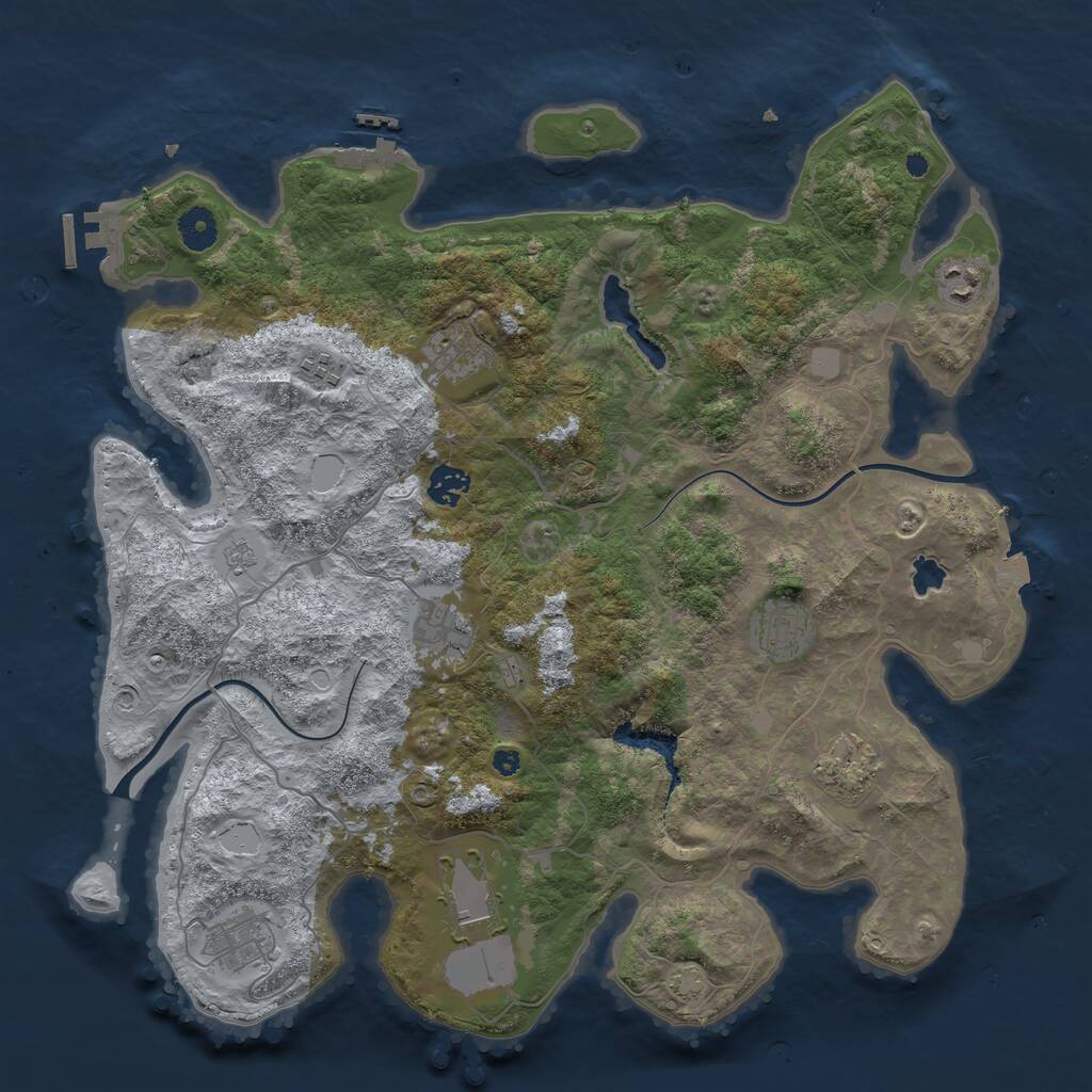 Rust Map: Procedural Map, Size: 4000, Seed: 1231712952, 14 Monuments