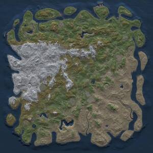 Thumbnail Rust Map: Procedural Map, Size: 6000, Seed: 1696761317, 17 Monuments