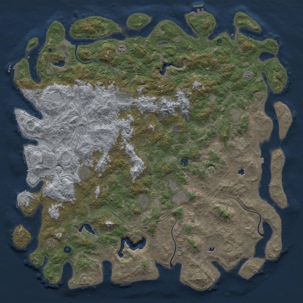 Rust Map: Procedural Map, Size: 6000, Seed: 1696761317, 17 Monuments