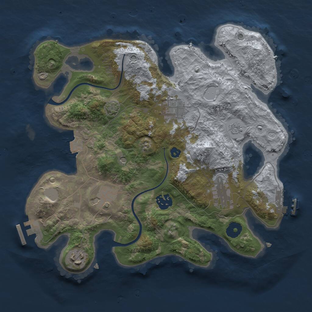 Rust Map: Procedural Map, Size: 3000, Seed: 1322745829, 11 Monuments