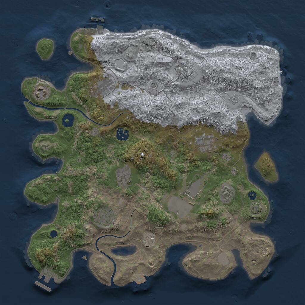 Rust Map: Procedural Map, Size: 3500, Seed: 904022391, 15 Monuments