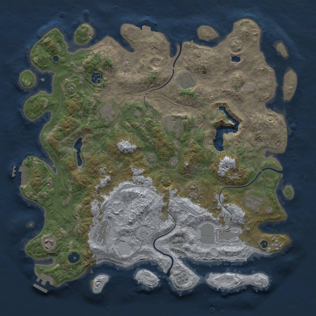 Rust Map: Procedural Map, Size: 4300, Seed: 1308403222, 16 Monuments
