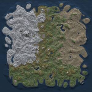 Thumbnail Rust Map: Procedural Map, Size: 6000, Seed: 2125476791, 17 Monuments