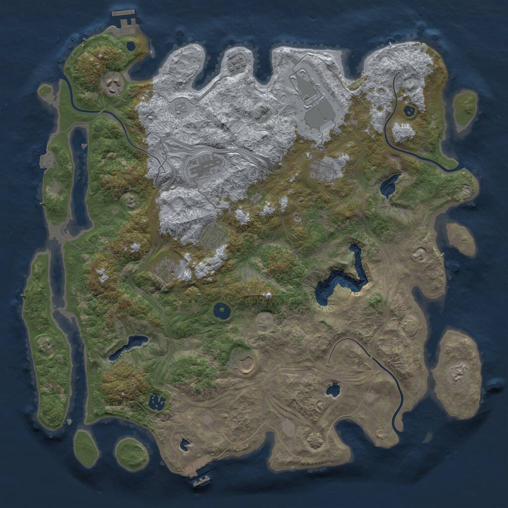 Rust Map: Procedural Map, Size: 4500, Seed: 600144, 15 Monuments