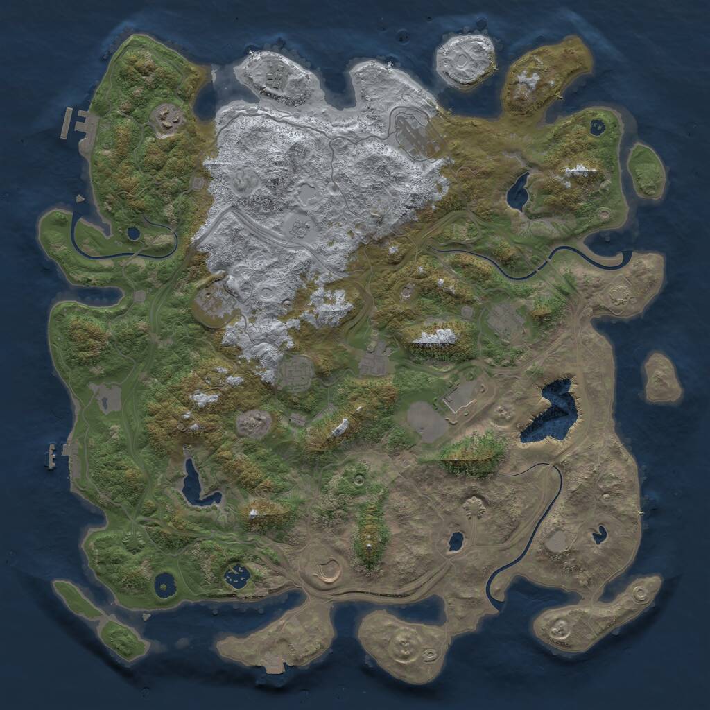 Rust Map: Procedural Map, Size: 4500, Seed: 445361885, 16 Monuments