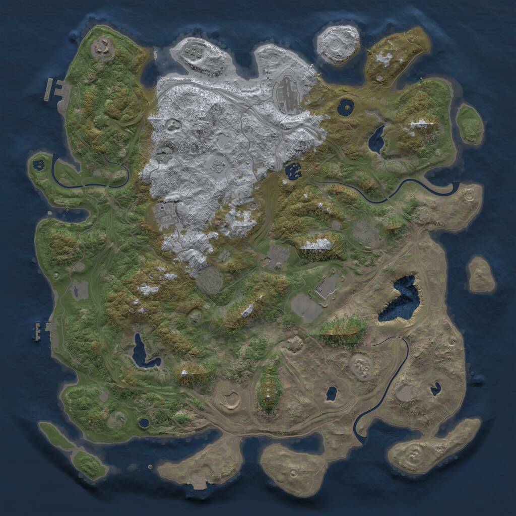 Rust Map: Procedural Map, Size: 4500, Seed: 445361885, 16 Monuments