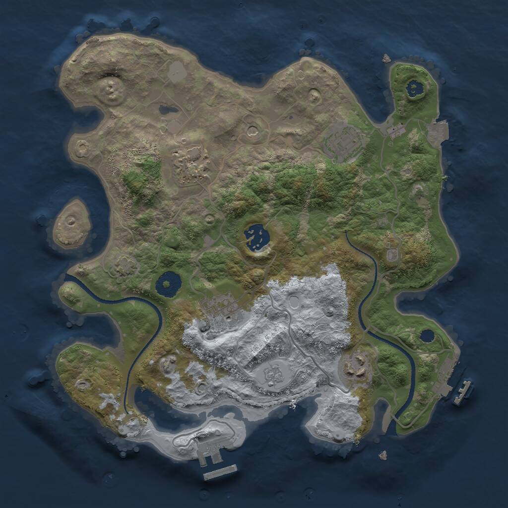 Rust Map: Procedural Map, Size: 3000, Seed: 5549, 11 Monuments