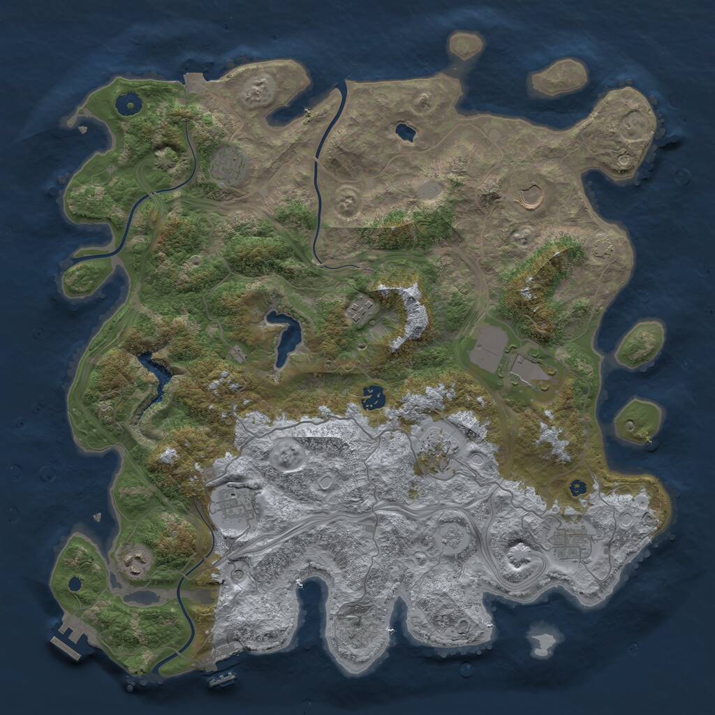 Rust Map: Procedural Map, Size: 4300, Seed: 1474260895, 15 Monuments