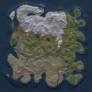 Thumbnail Rust Map: Procedural Map, Size: 3800, Seed: 16429, 16 Monuments