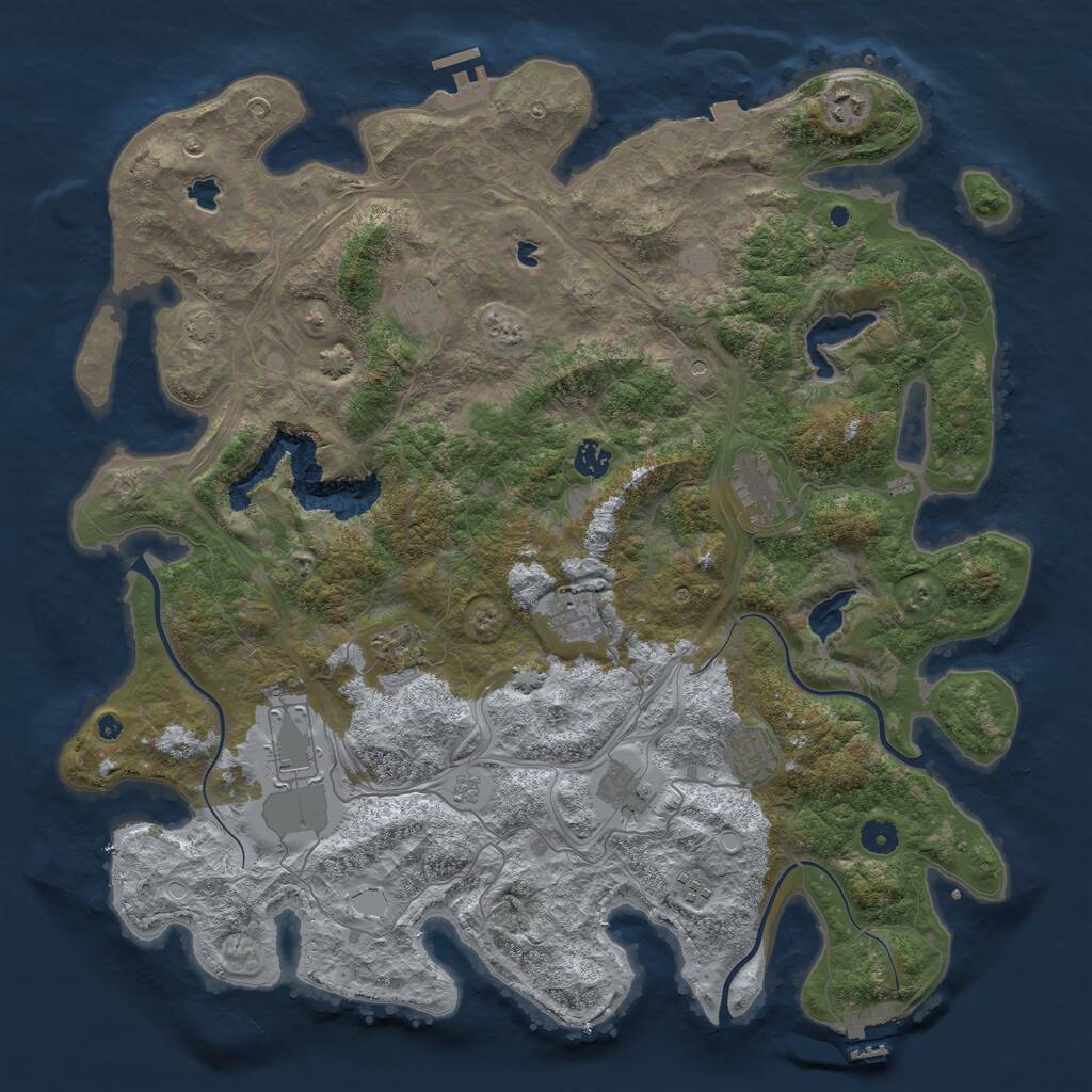Rust Map: Procedural Map, Size: 4500, Seed: 88647070, 16 Monuments