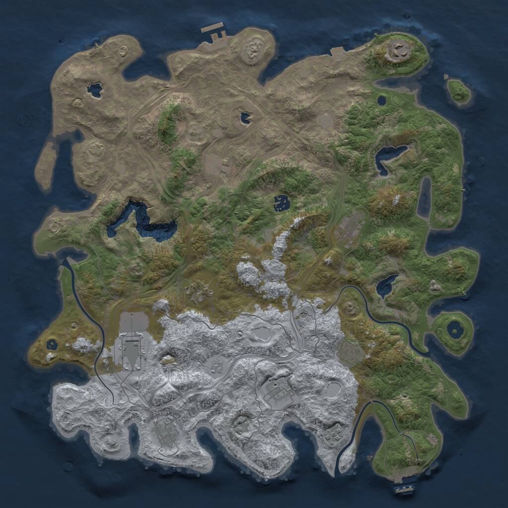 Rust Map: Procedural Map, Size: 4500, Seed: 88647070, 16 Monuments