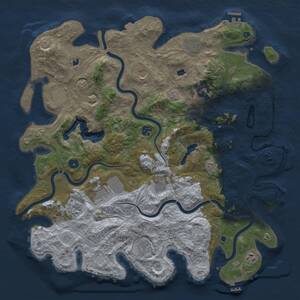 Thumbnail Rust Map: Procedural Map, Size: 4500, Seed: 88647070, 17 Monuments