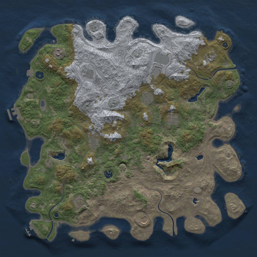 Rust Map: Procedural Map, Size: 4750, Seed: 967543261, 17 Monuments