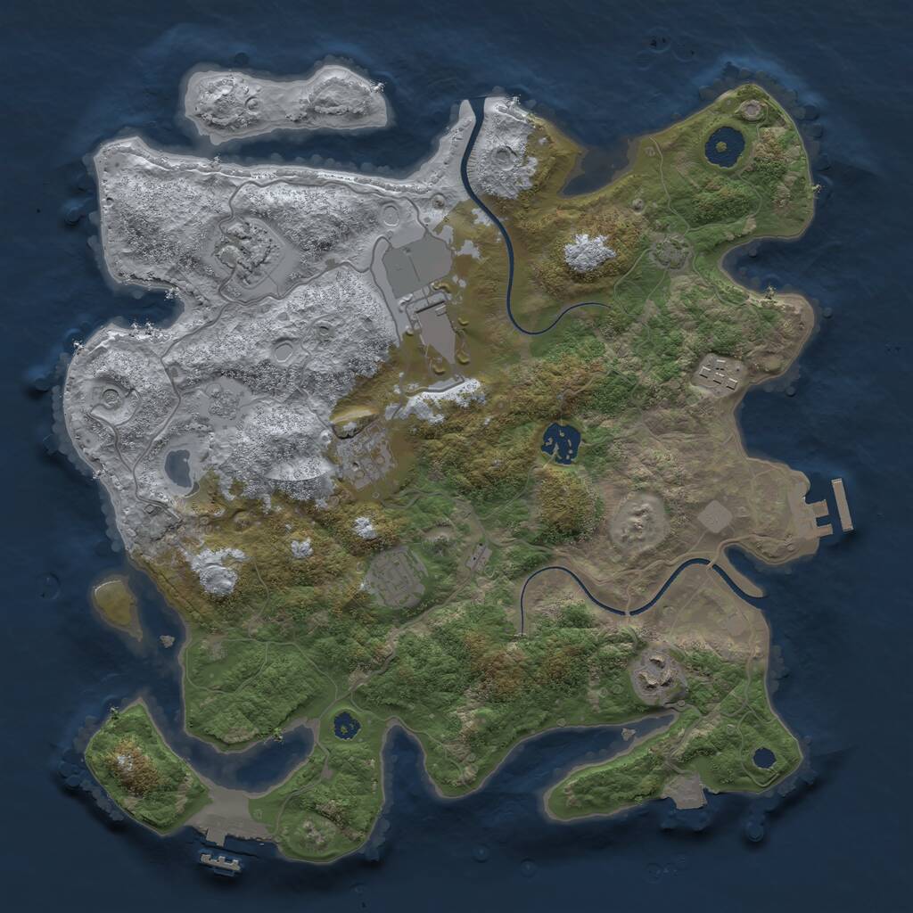 Rust Map: Procedural Map, Size: 3500, Seed: 1339671705, 13 Monuments