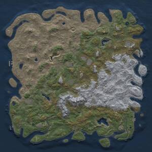 Thumbnail Rust Map: Procedural Map, Size: 6000, Seed: 158429000, 17 Monuments