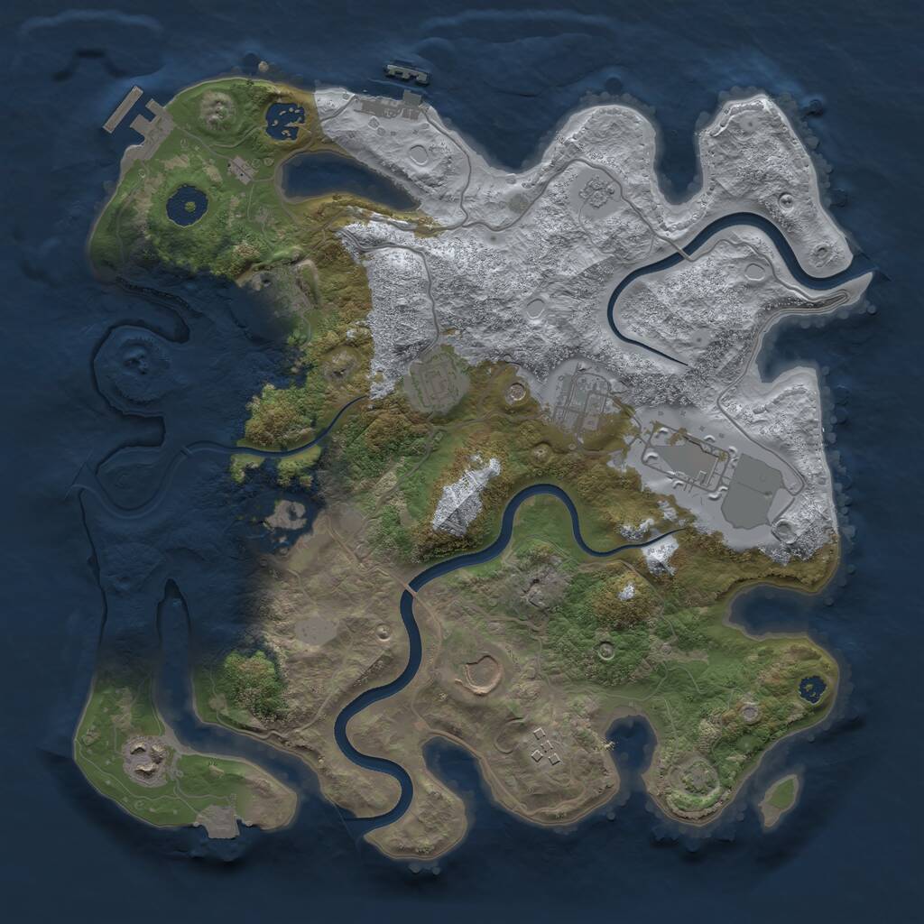 Rust Map: Procedural Map, Size: 3500, Seed: 329619994, 15 Monuments